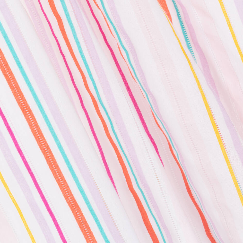 Carrément Beau-Белое хлопковое платье в полоску | Childrensalon Outlet