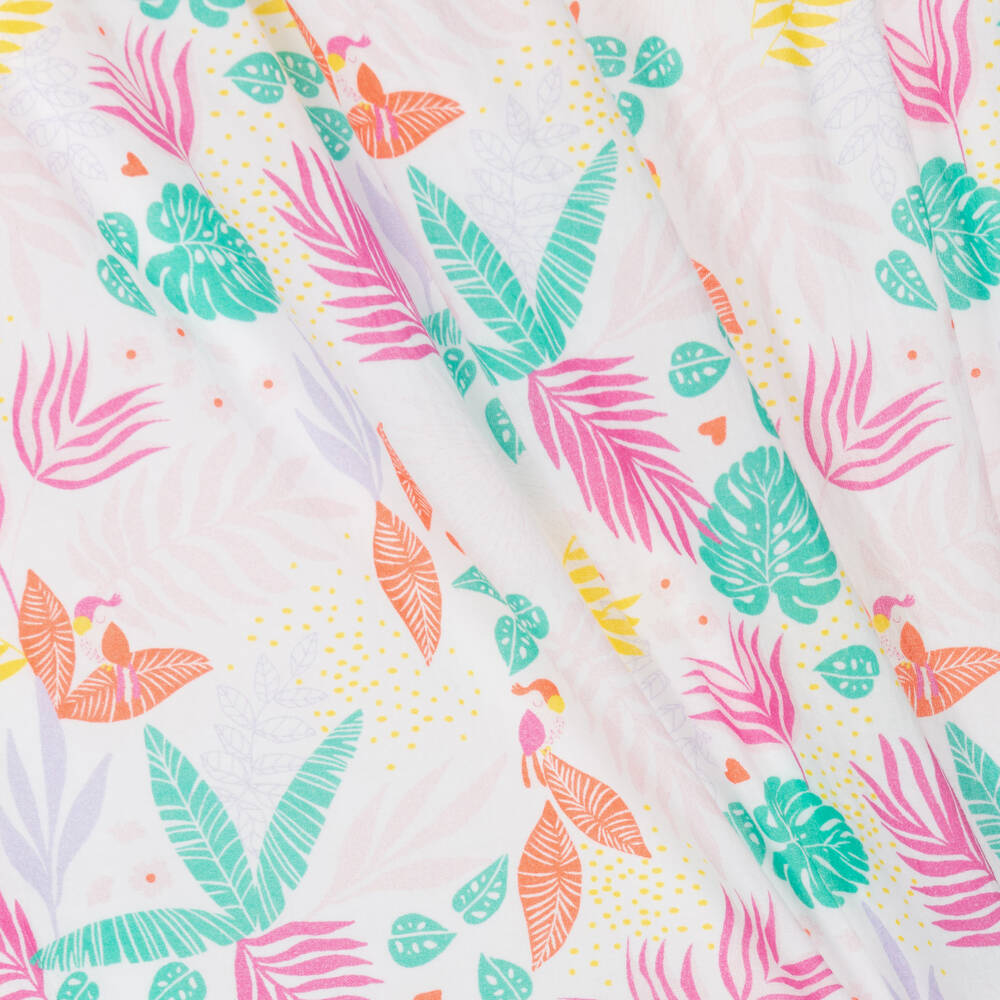 Carrément Beau-Girls White Tropical Cotton Dress | Childrensalon Outlet