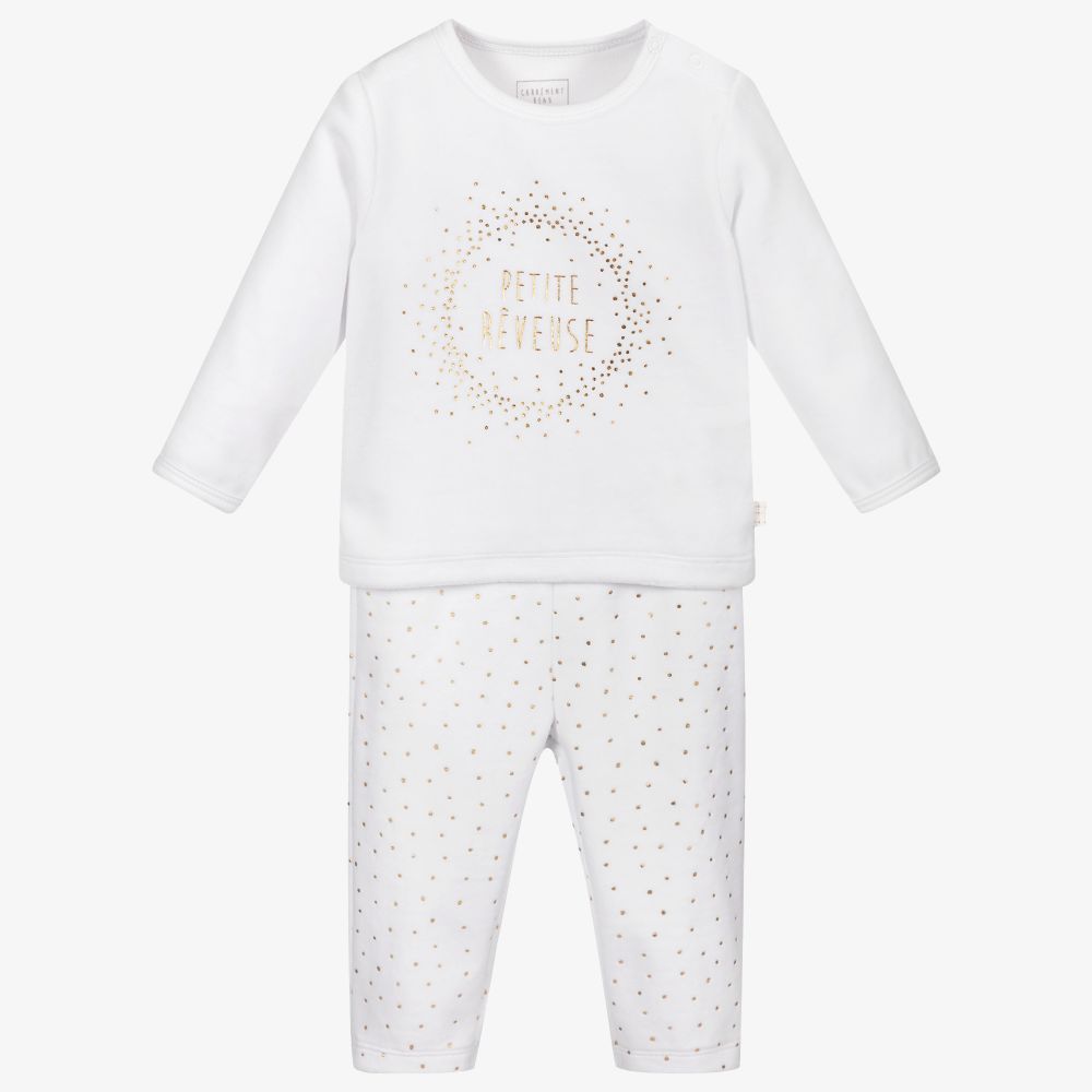 Carrément Beau - Girls White Velour Pyjamas | Childrensalon