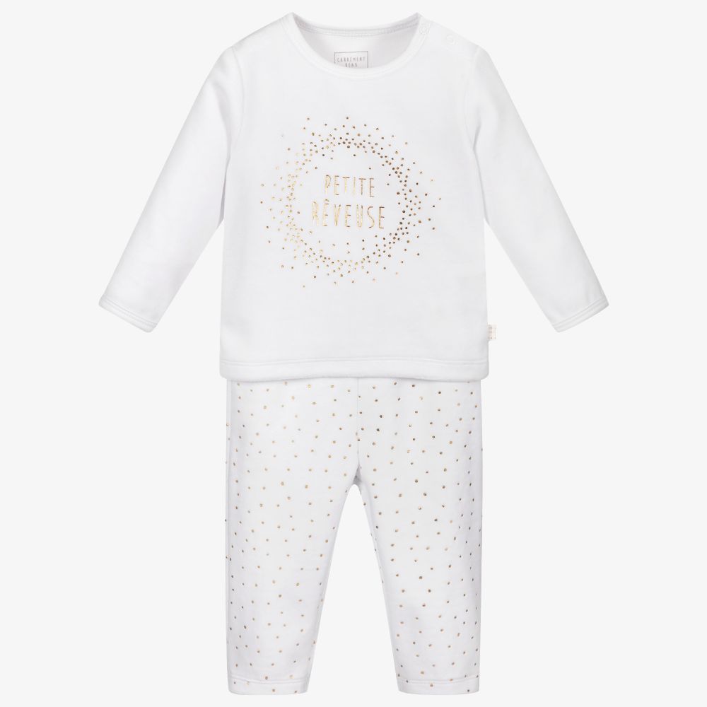 Carrément Beau - Pyjama blanc en velours Fille | Childrensalon