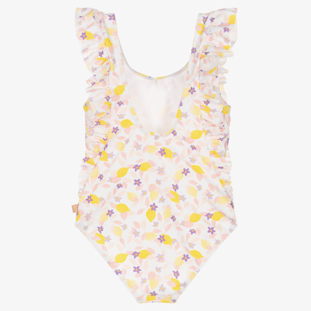 Carrément Beau-Бело-желтый купальник с цветами | Childrensalon Outlet