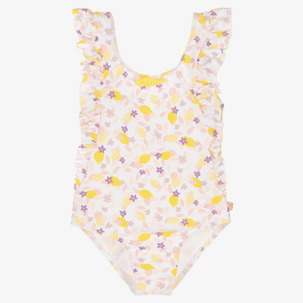 Carrément Beau - Maillot de bain blanc et jaune | Childrensalon