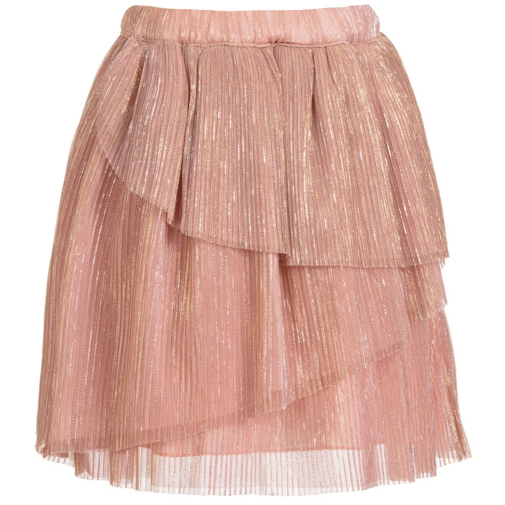 Carrément Beau-Glittery Pink Tulle Skirt | Childrensalon Outlet
