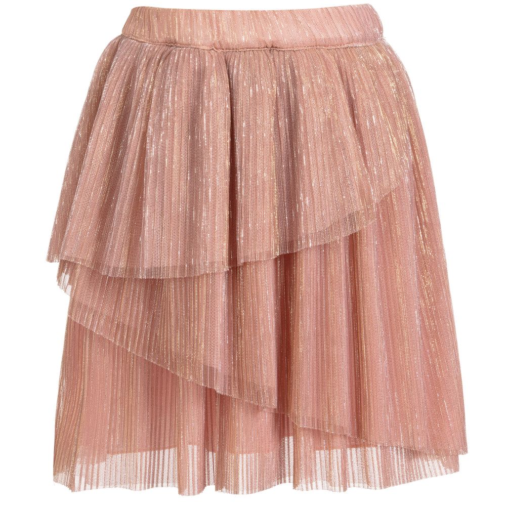 Carrément Beau - Glittery Pink Tulle Skirt | Childrensalon
