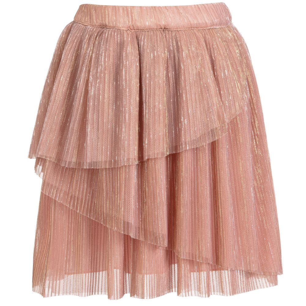 Carrément Beau-Glittery Pink Tulle Skirt | Childrensalon Outlet