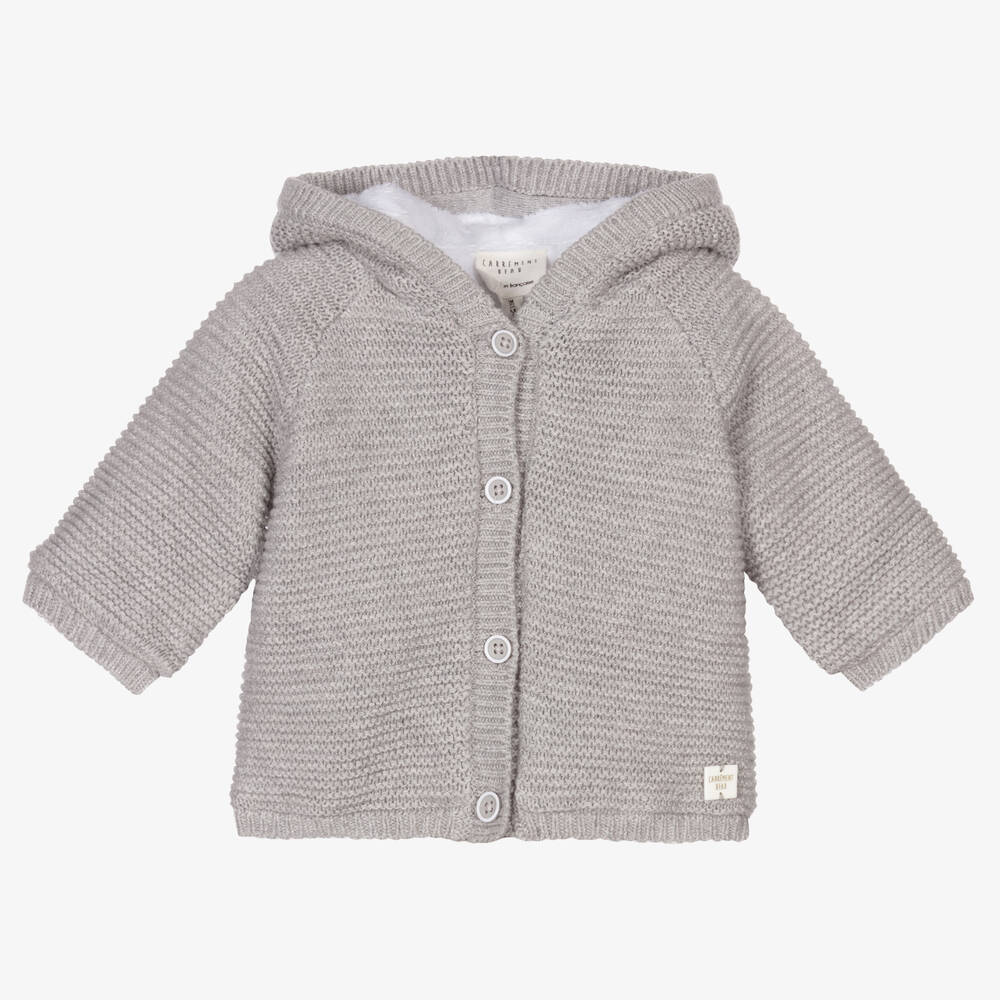 Carrément Beau - Grey Organic Cotton Knit Coat | Childrensalon