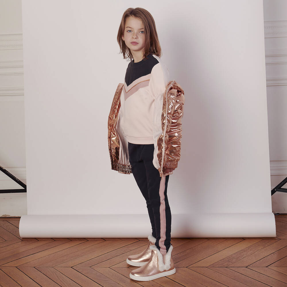 Carrément Beau-Grey & Pink Cotton Trousers | Childrensalon Outlet