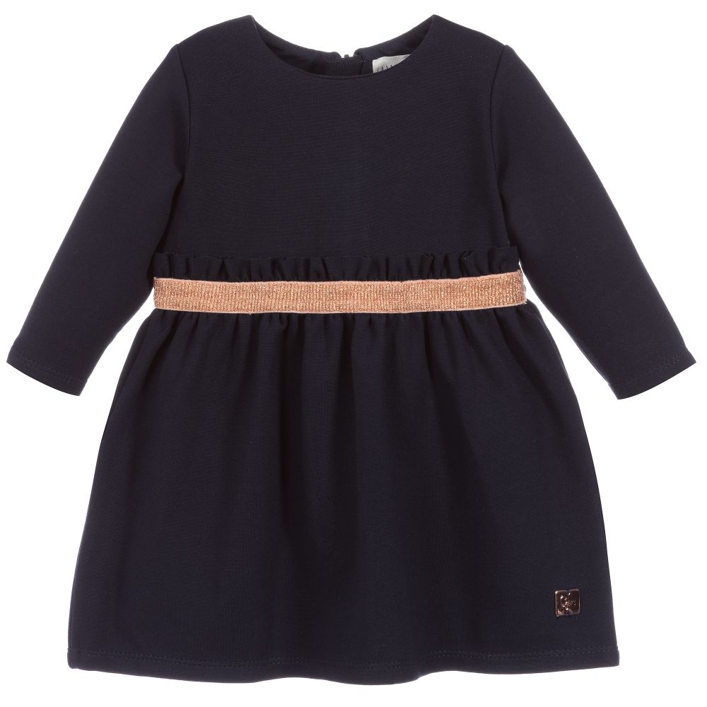 Carrément Beau - Navy Blue Milano Jersey Dress | Childrensalon