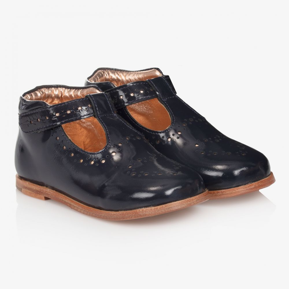 Carrément Beau - Navy Blue Patent Leather Shoes | Childrensalon