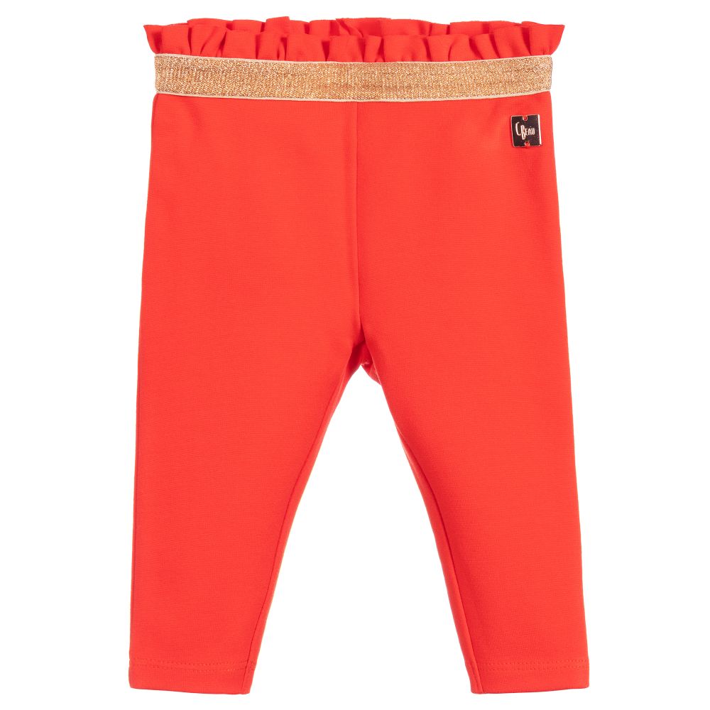 Carrément Beau - Orange Milano Jersey Leggings | Childrensalon