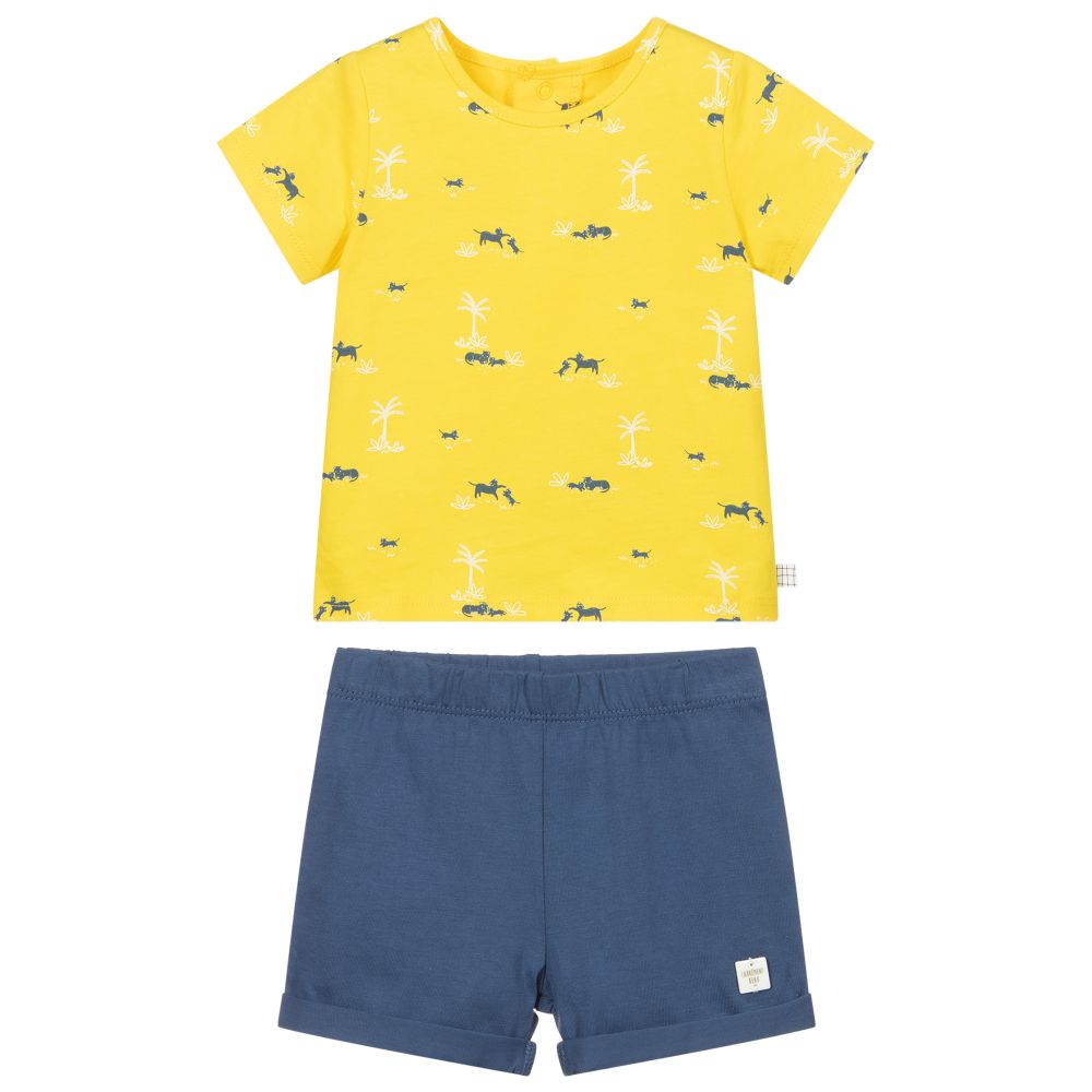 Carrément Beau-Organic Cotton Shorts Set | Childrensalon Outlet