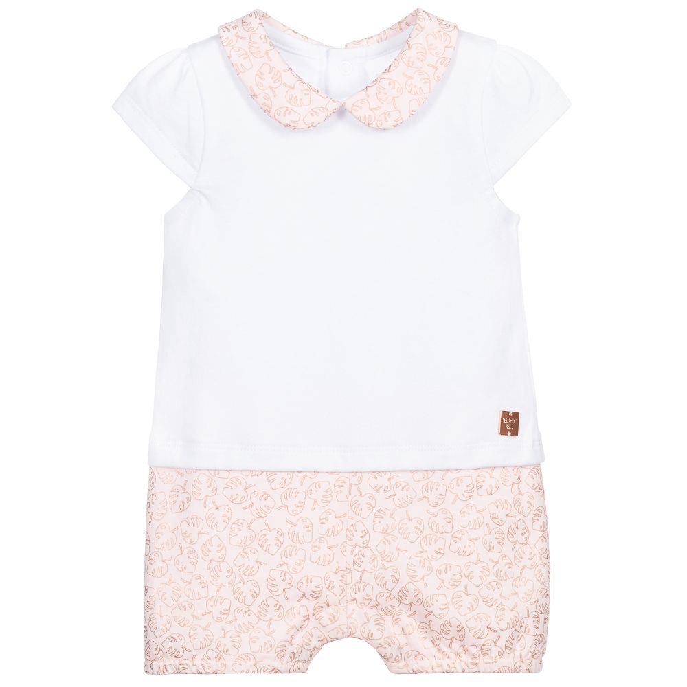 Carrément Beau - Pink Cotton Baby Shortie | Childrensalon
