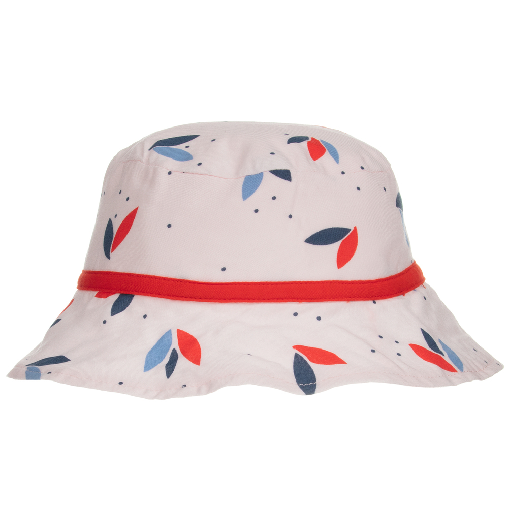 Carrément Beau - قبعة للشمس فيسكوز لون زهري بطبعة ملونة للمولودات | Childrensalon