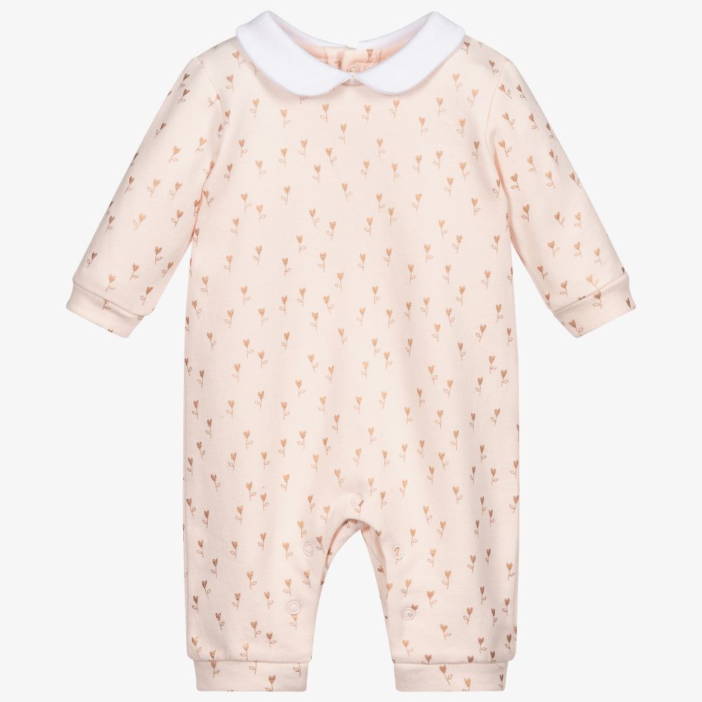 Carrément Beau-Pink Floral Cotton Romper | Childrensalon Outlet