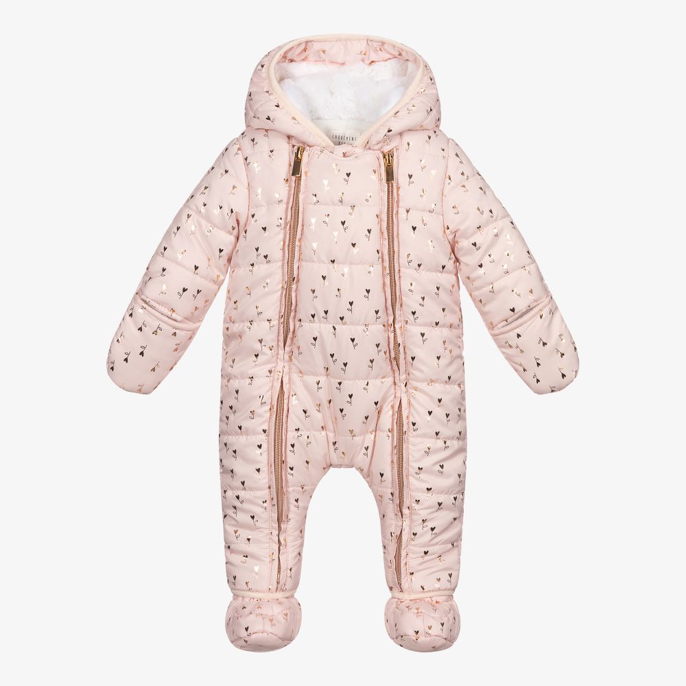 Carrément Beau - Combinaison de ski fleurie rose | Childrensalon