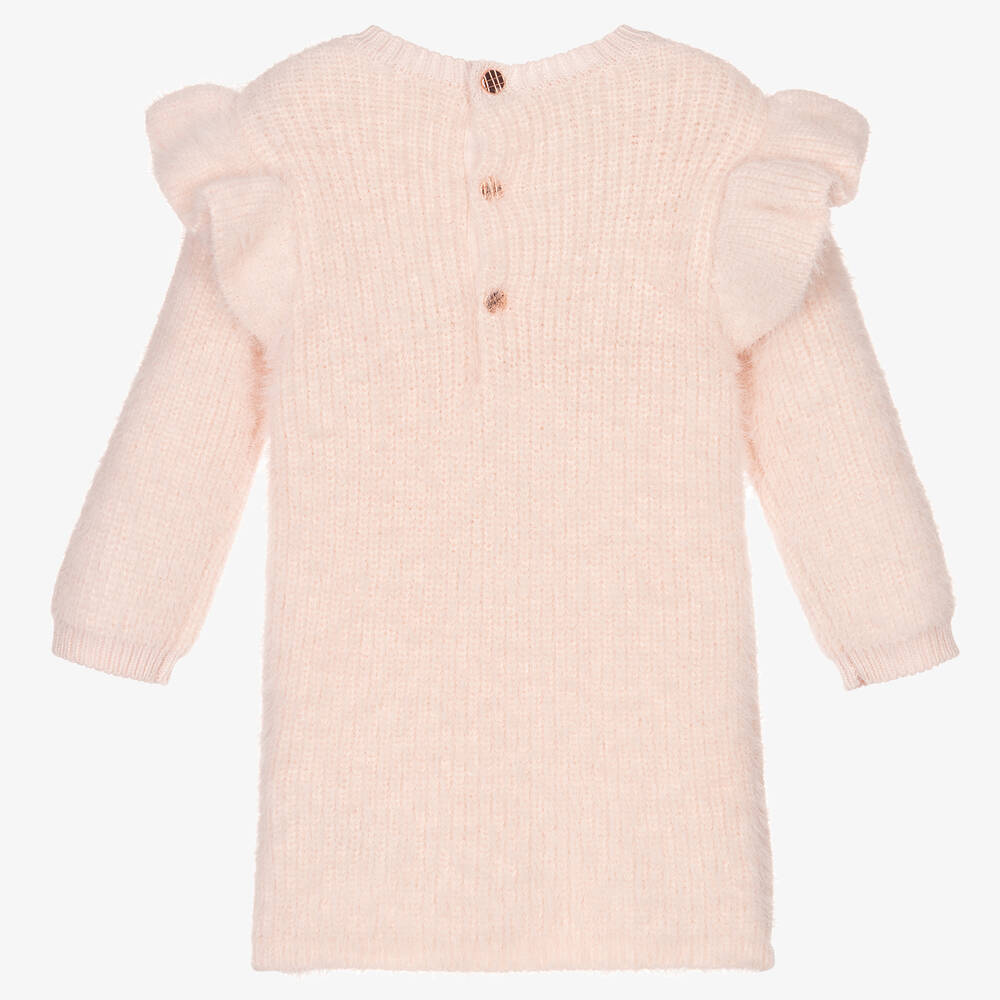 Carrement Beau Pink Fluffy Knit Sweater Dress Childrensalon Outlet