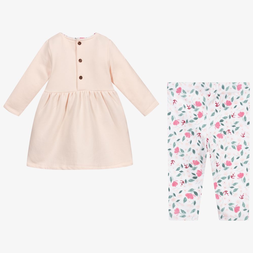 Carrément Beau-Розовое платье из органического хлопка с легинсами | Childrensalon Outlet
