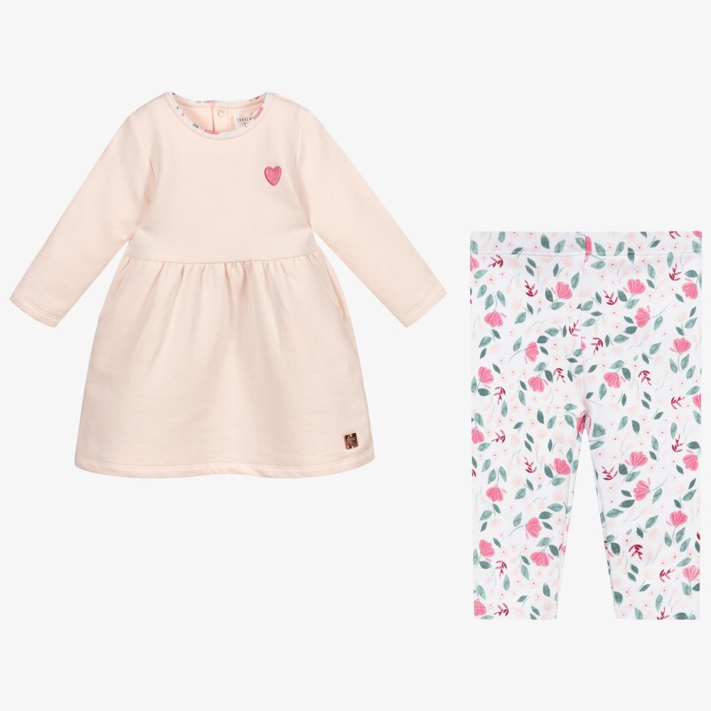 Carrément Beau-Розовое платье из органического хлопка с легинсами | Childrensalon Outlet