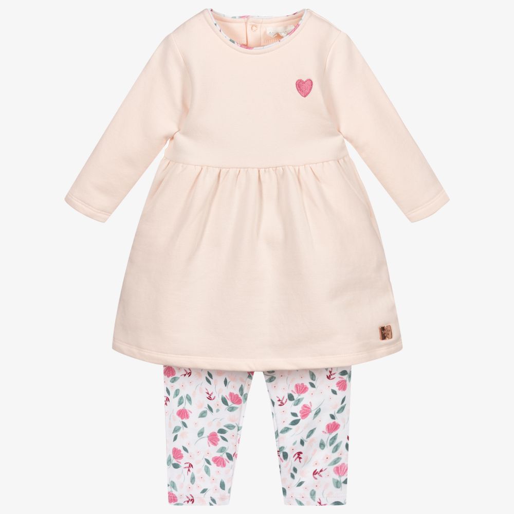 Carrément Beau - Розовое платье из органического хлопка с легинсами | Childrensalon