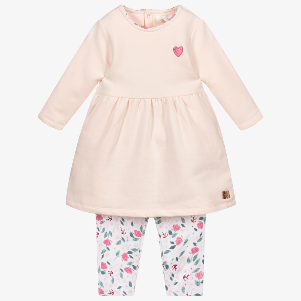 Carrément Beau-Розовое платье из органического хлопка с легинсами | Childrensalon Outlet