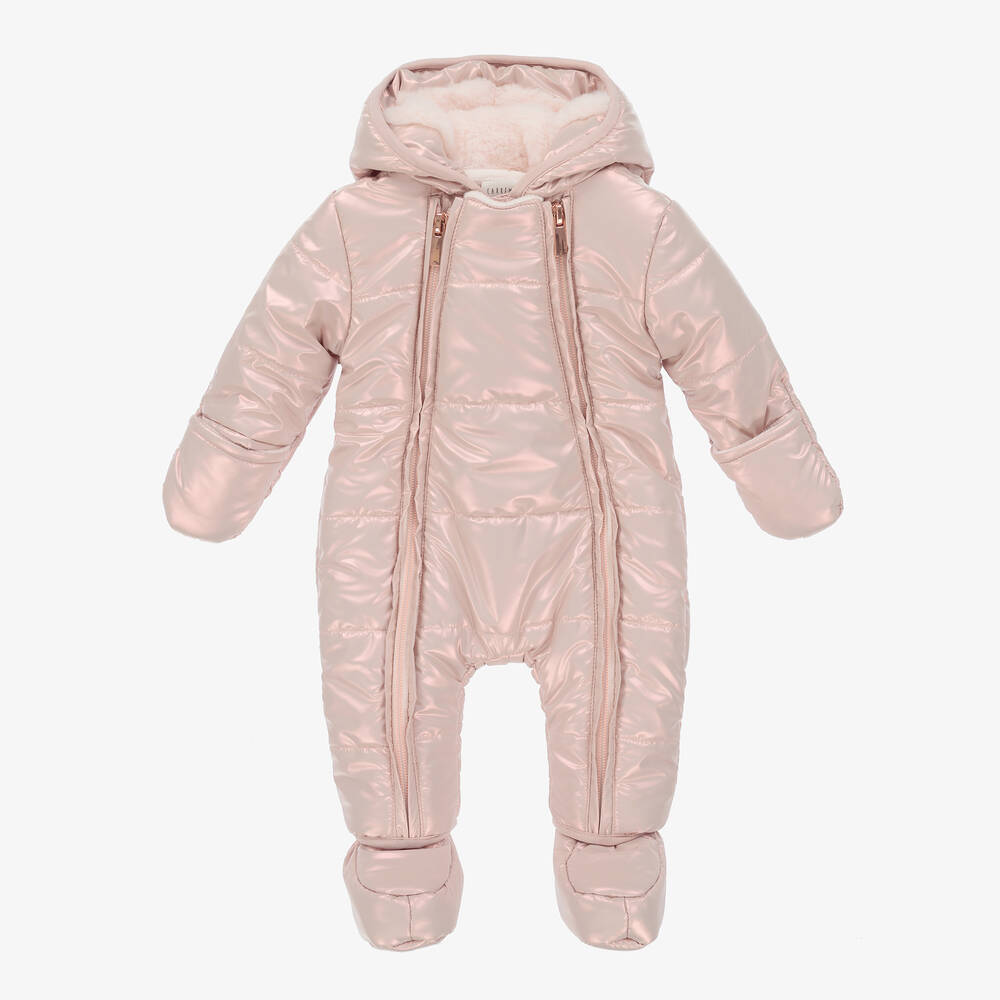Carrément Beau - Pink Puffer Baby Snowsuit | Childrensalon