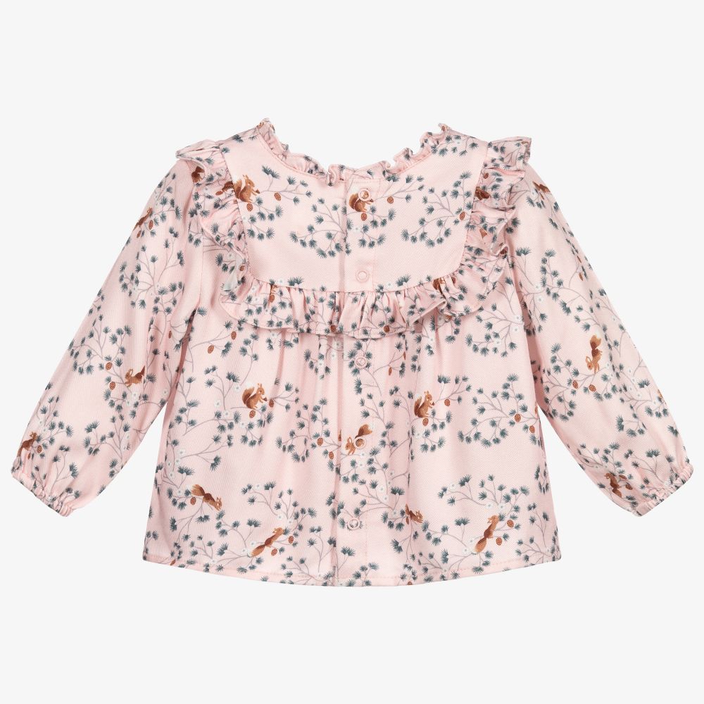 Carrément Beau-Pink Squirrels Blouse | Childrensalon Outlet