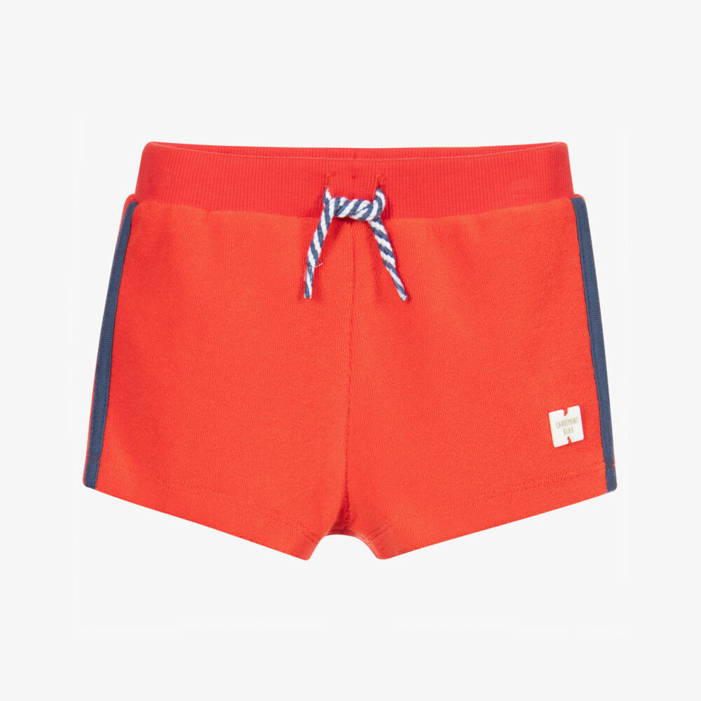 Carrément Beau-Red Organic Cotton Shorts | Childrensalon Outlet