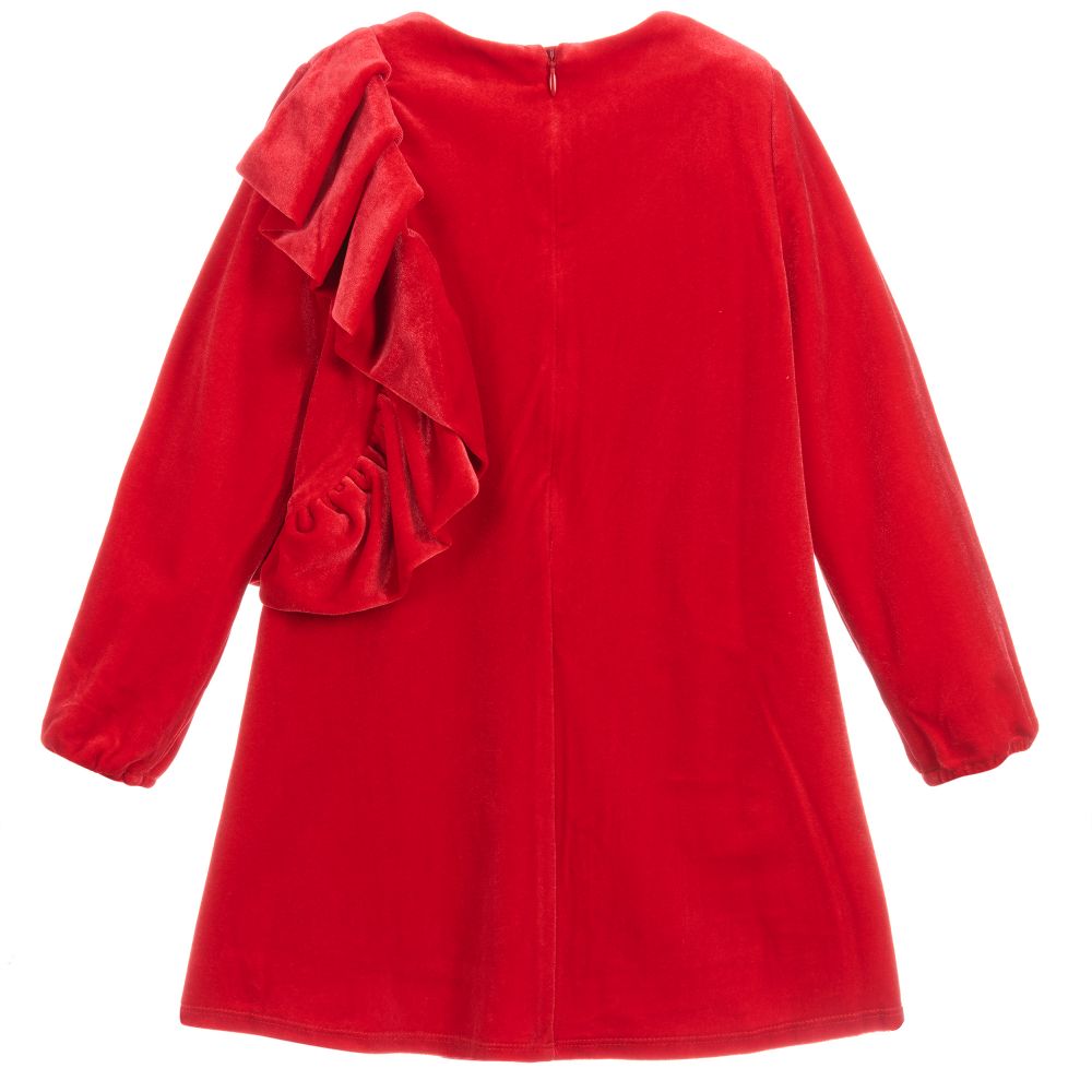 Carrément Beau-Red Velvet Dress | Childrensalon Outlet