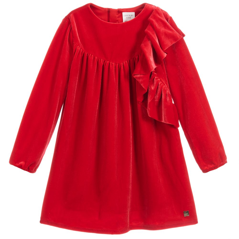 Carrément Beau - Rotes Samtkleid | Childrensalon