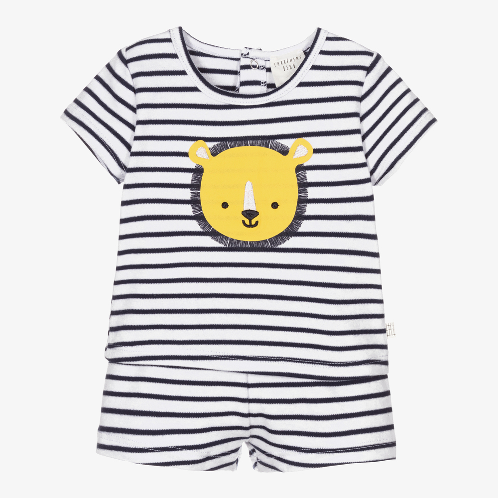 Carrément Beau - White & Blue Striped Pyjama | Childrensalon