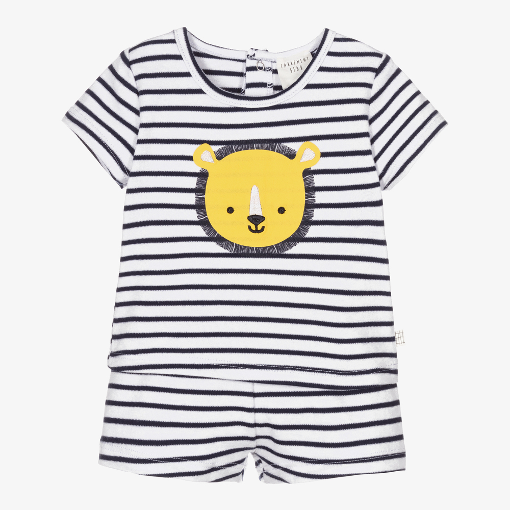 Carr ment Beau White Blue Striped Pyjama Childrensalon Outlet
