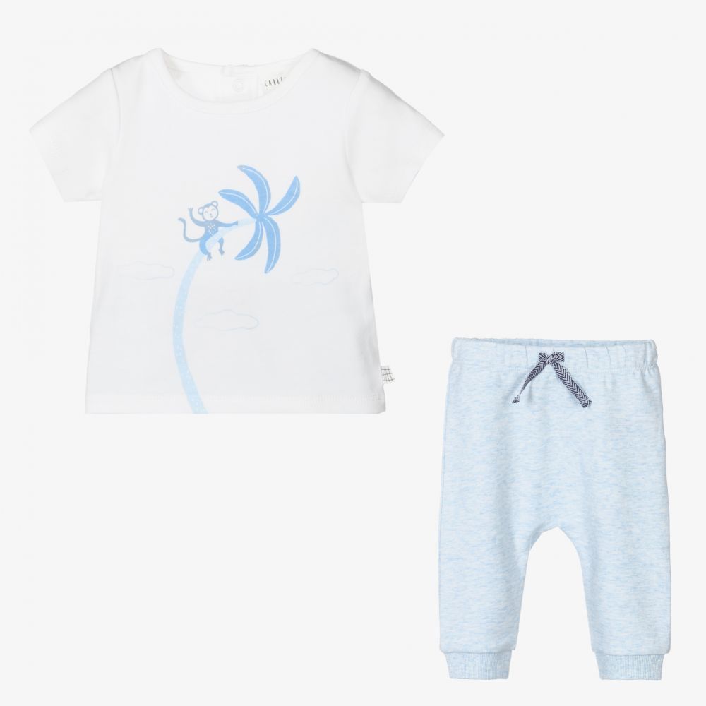 Carrément Beau-Белый топ и голубые брюки | Childrensalon Outlet