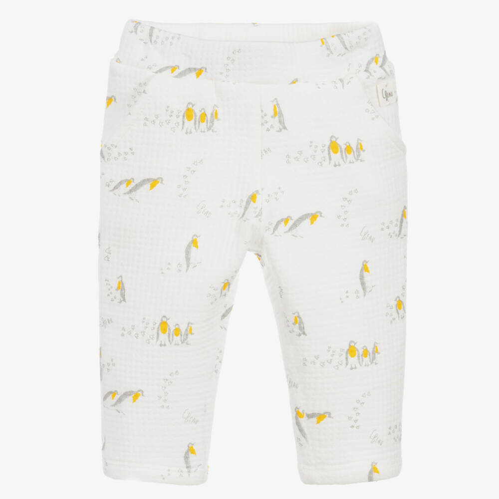 Carrément Beau-White Cotton Penguin Trousers | Childrensalon Outlet