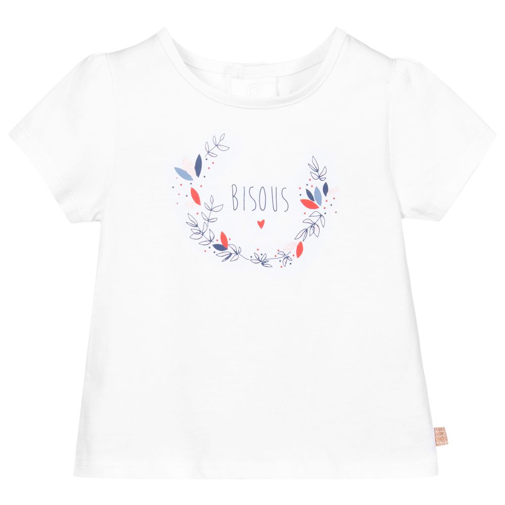 Carrément Beau - White Organic Cotton T-Shirt | Childrensalon