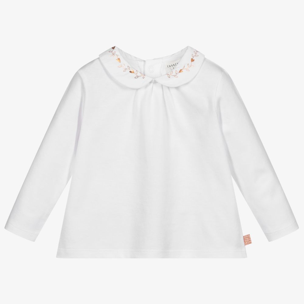 Carrément Beau-White Organic Cotton Top | Childrensalon Outlet