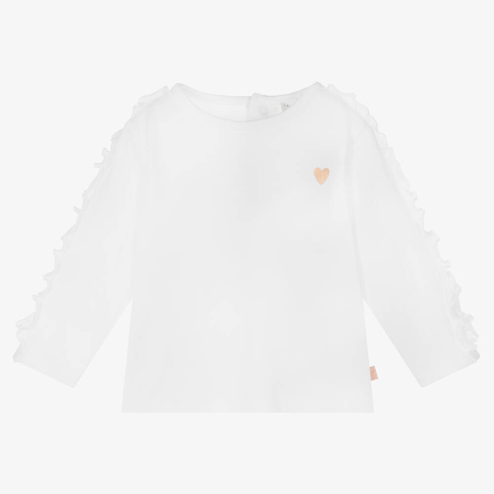 Carrément Beau - White Organic Cotton Top | Childrensalon