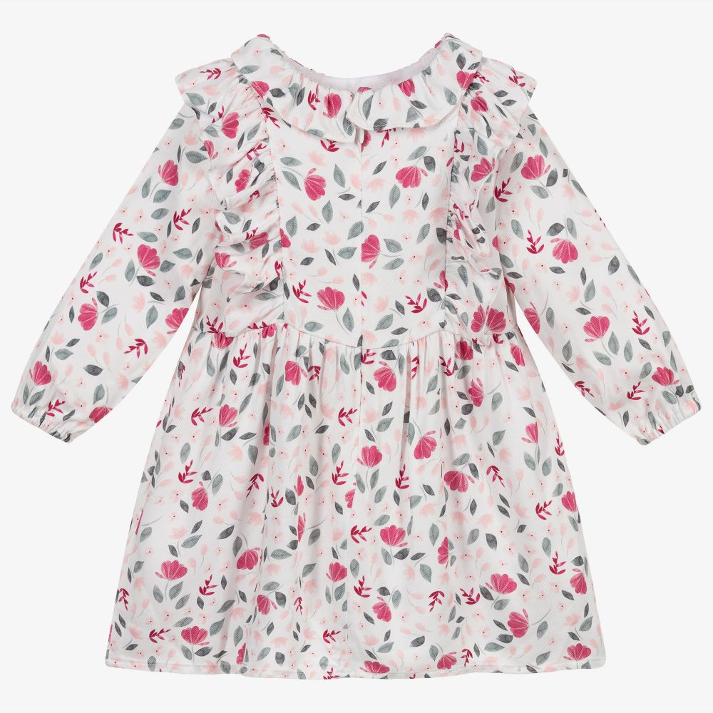 Carrément Beau-White & Pink Floral Dress | Childrensalon Outlet