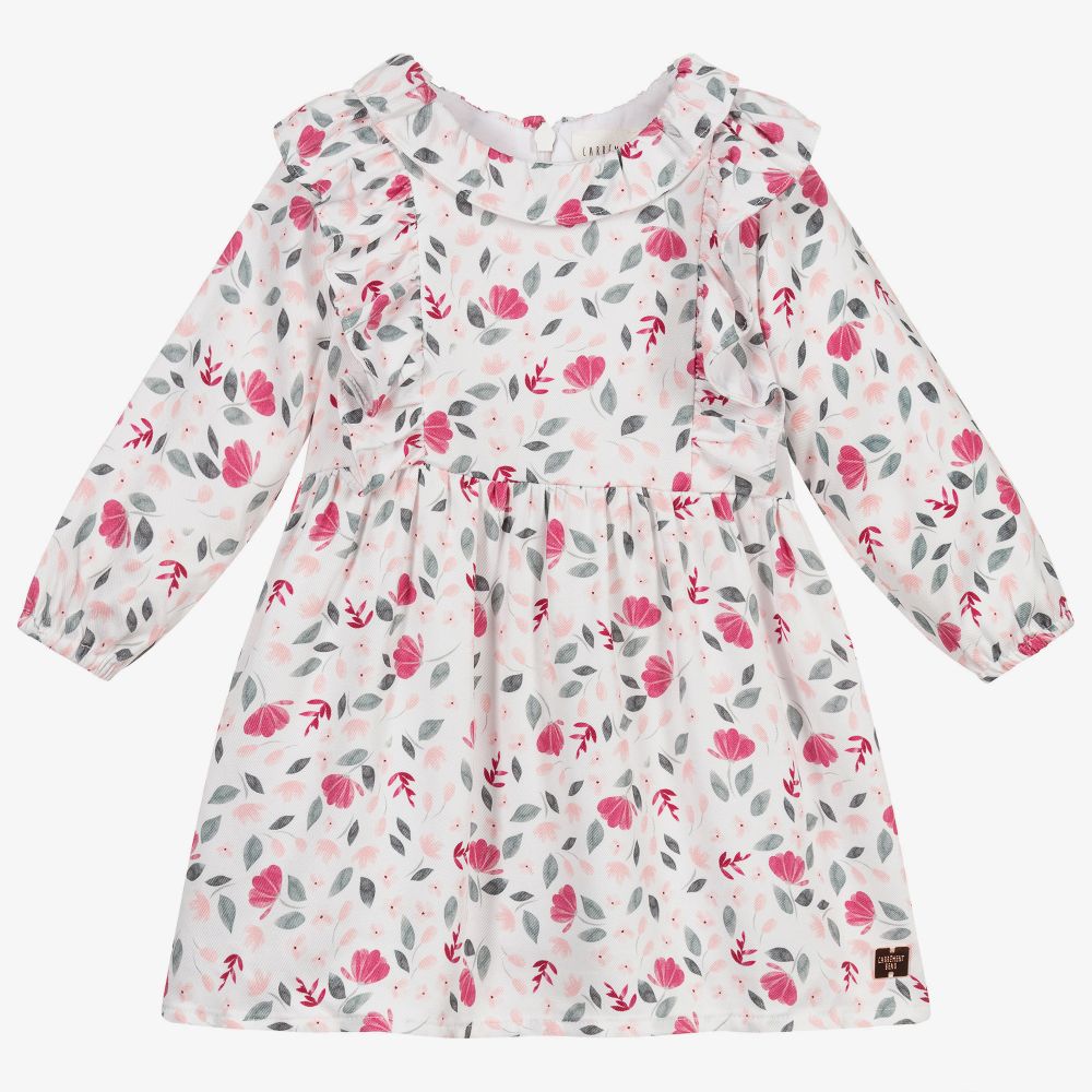 Carrément Beau - White & Pink Floral Dress | Childrensalon