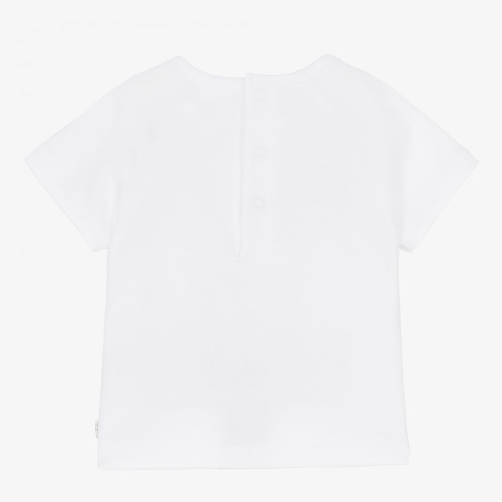 Carrément Beau-Белая футболка с тропическим островом | Childrensalon Outlet