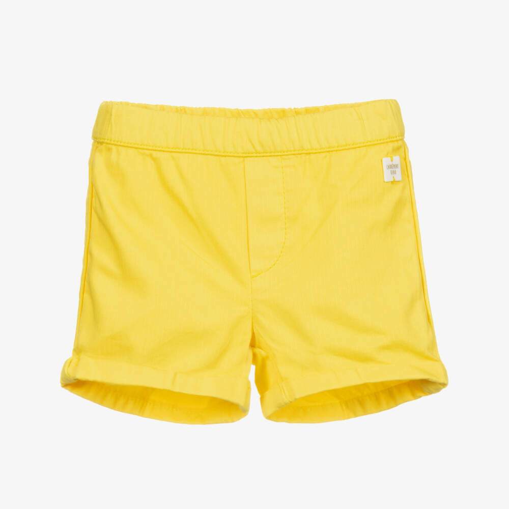 Carrément Beau-Yellow Cotton Shorts | Childrensalon Outlet