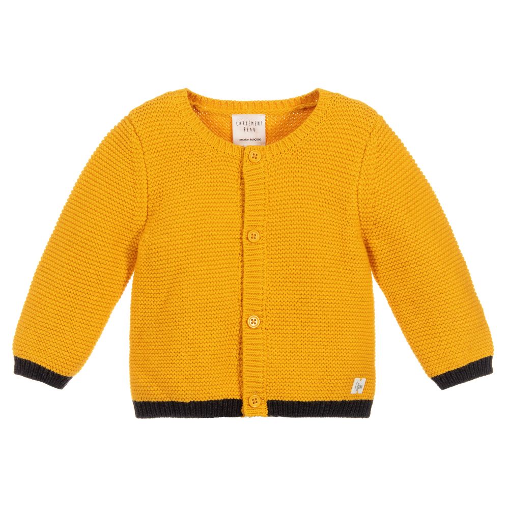 Carrément Beau - Gelber Biobaumwoll-Cardigan | Childrensalon