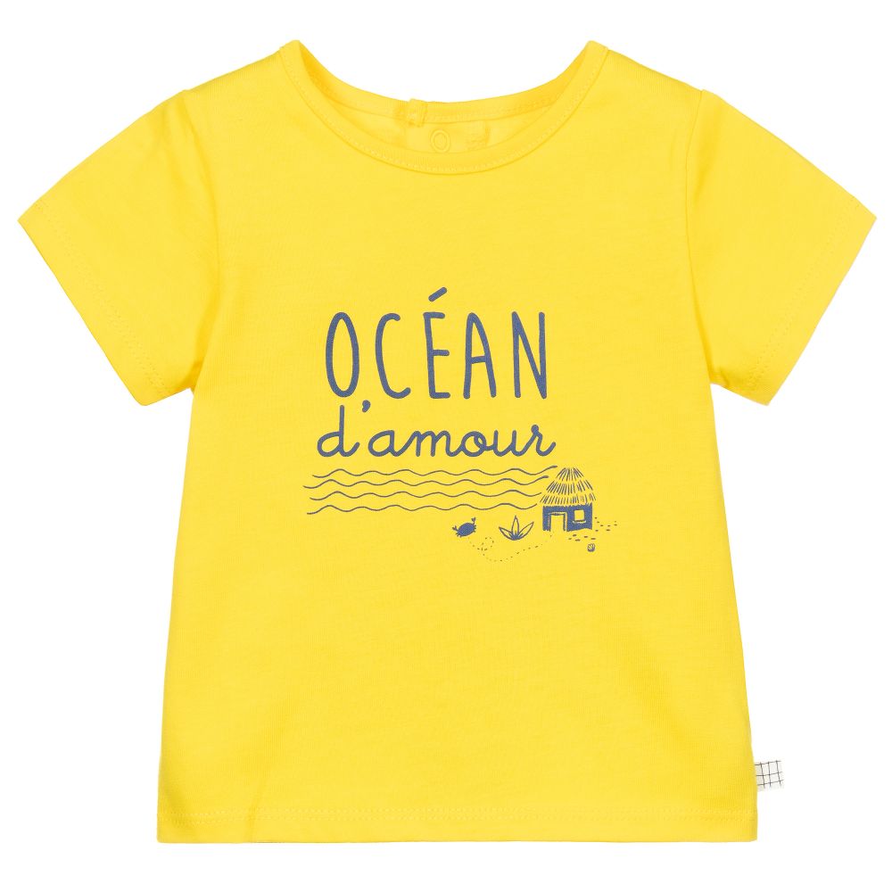 Carrément Beau - Gelbes T-Shirt aus Biobaumwolle | Childrensalon