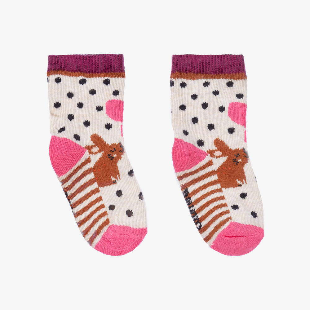 Catimini - Baby Girls Beige Cotton Socks | Childrensalon
