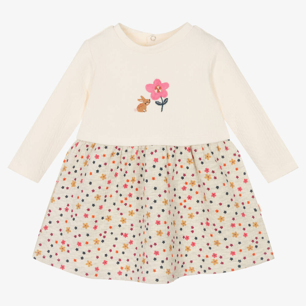 Catimini - Babykleid in Elfenbein & Grau (M) | Childrensalon