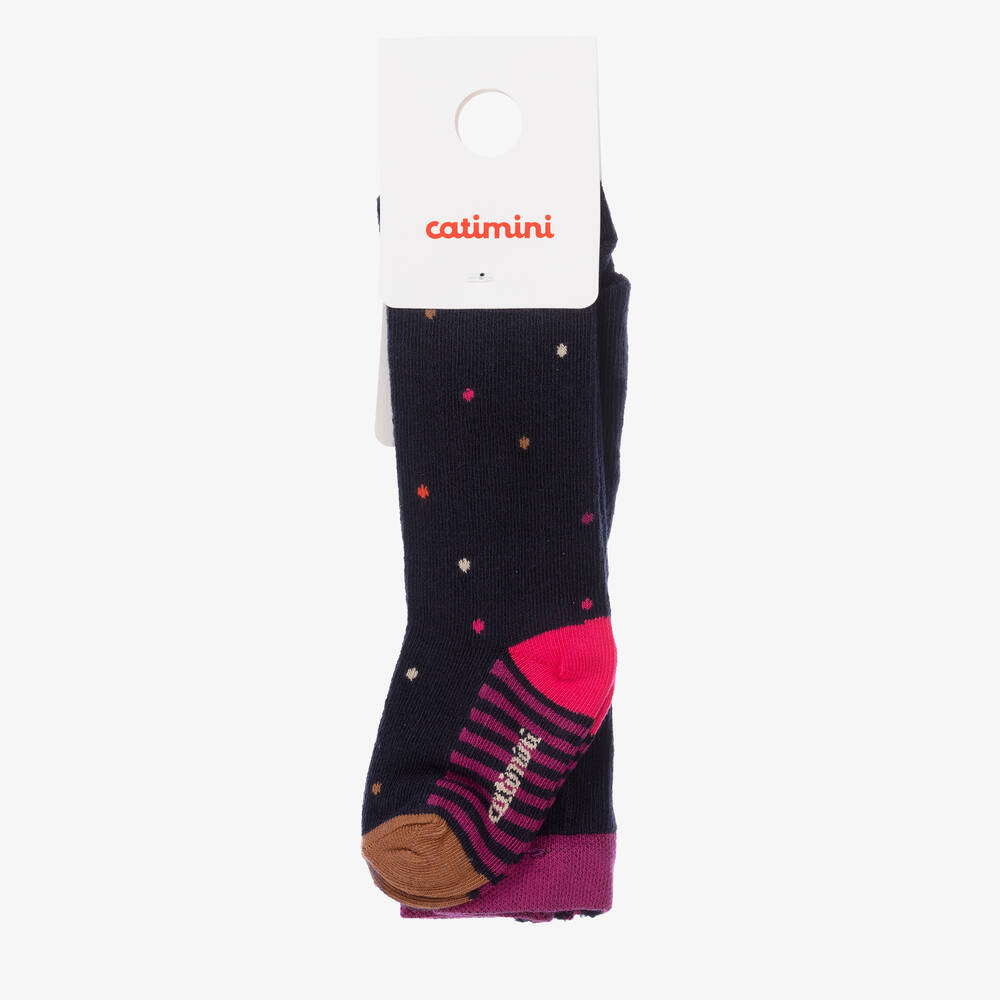 Catimini Baby Girls Navy Blue Tights