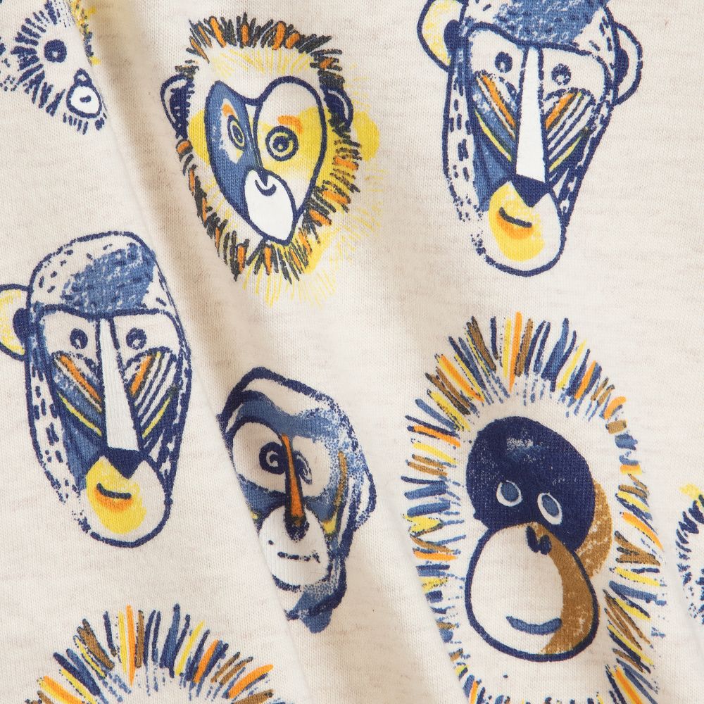 كاتامني-توب بولو أطفال ولادي قطن لون بيج وأزرق | Childrensalon Outlet