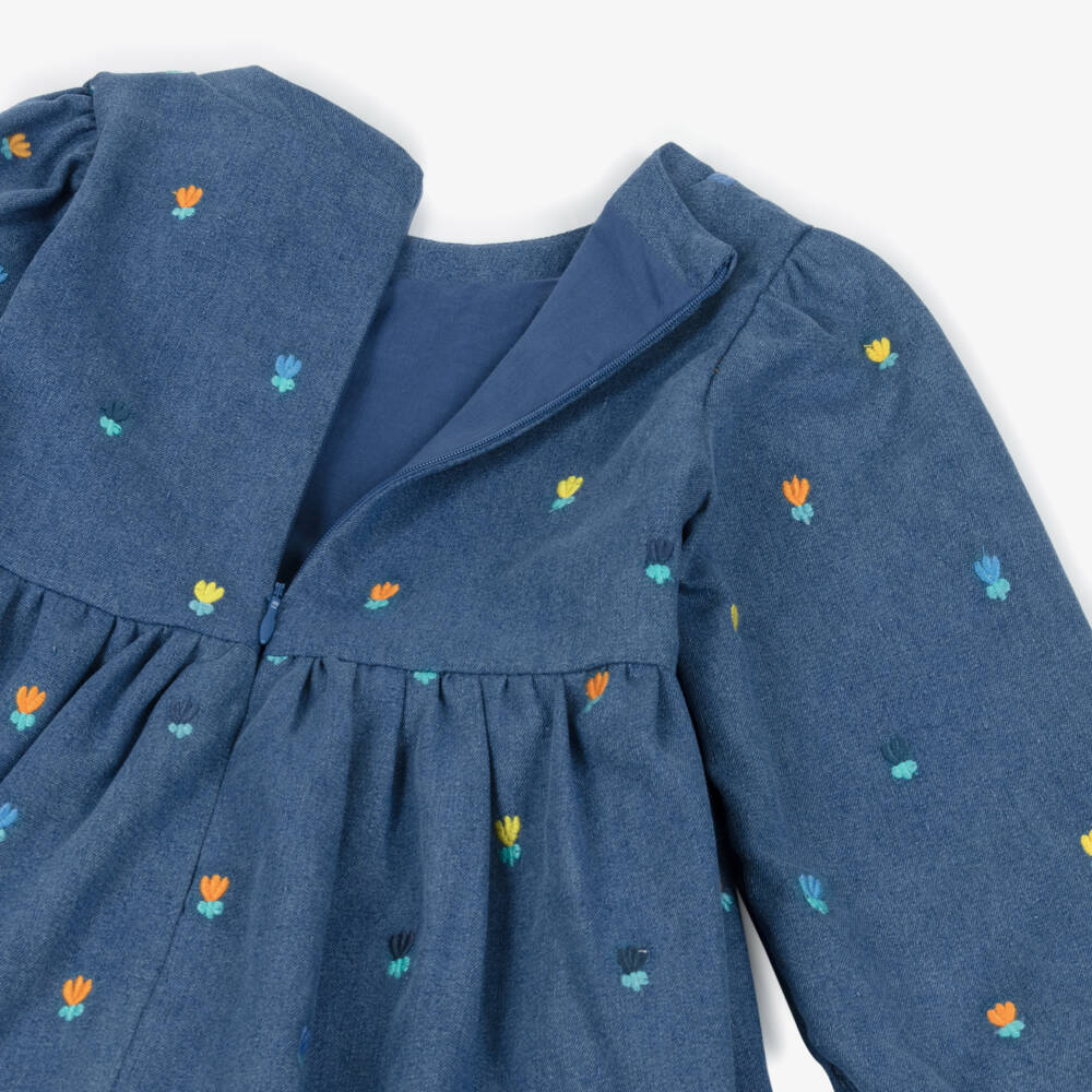 Catimini-Blue Chambray Dress | Childrensalon Outlet