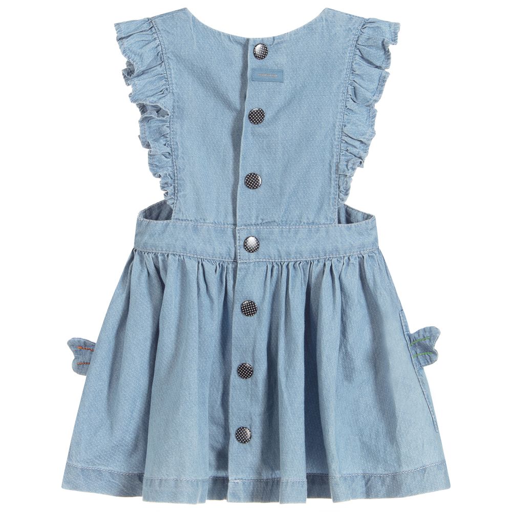Catimini-فستان بينافور أطفال بناتي قطن شامبري لون أزرق | Childrensalon Outlet