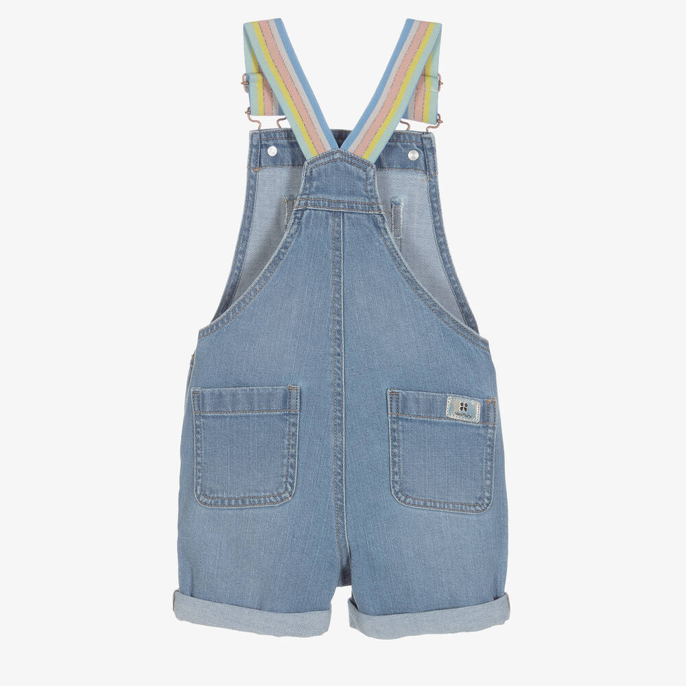 Catimini-Blue Denim Dungaree Shorts | Childrensalon Outlet
