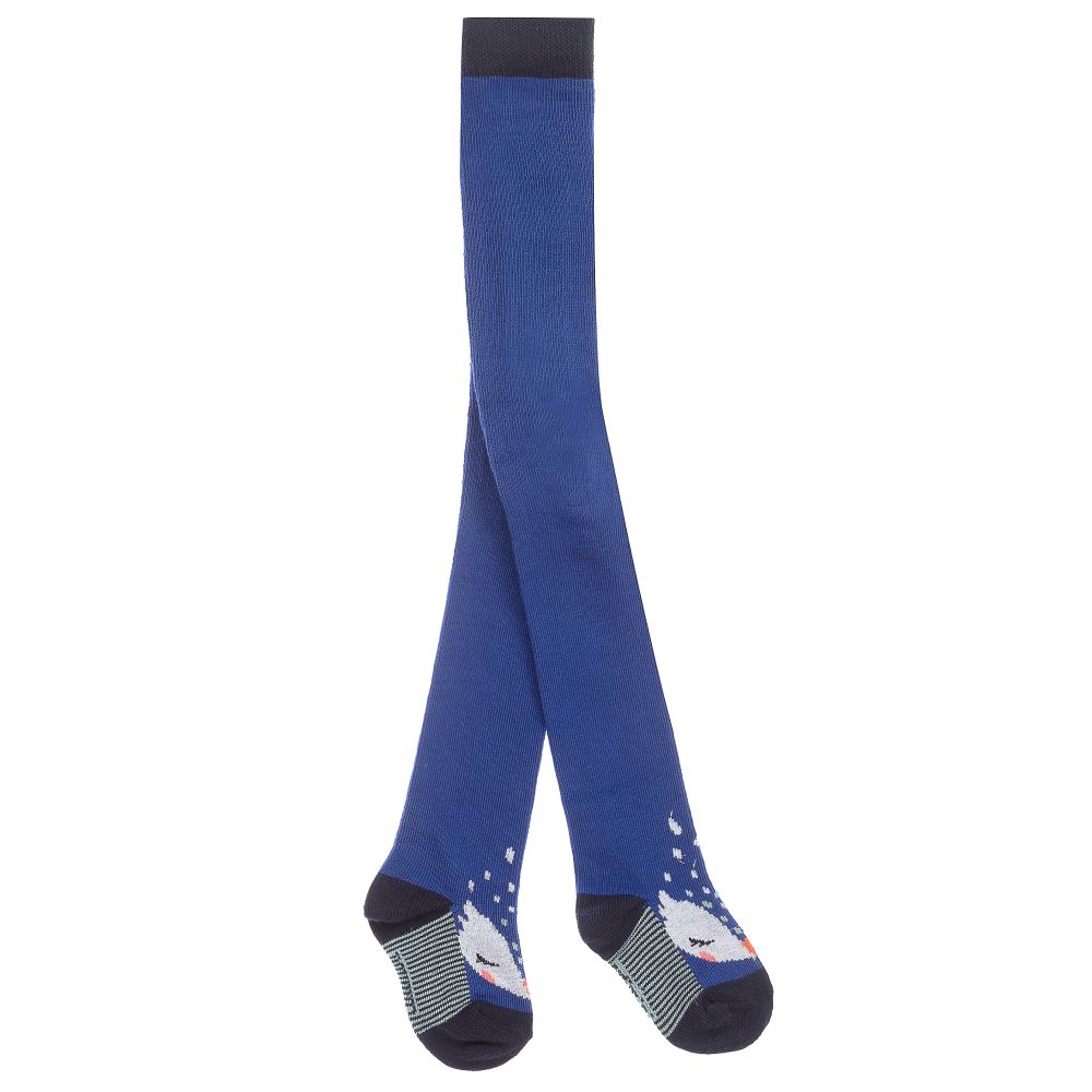 Catimini - Blaue Strumpfhose mit Fuchsmotiv | Childrensalon